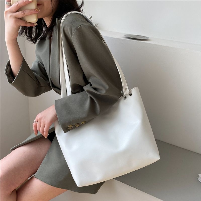 Túi Xách Da Màu Trơn Cỡ Lớn Chống Thấm Nước Thời Trang Cho Nữ