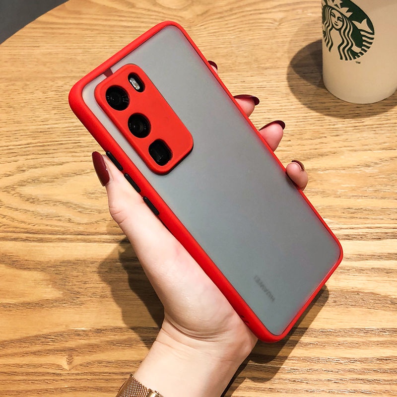 Ốp điện thoại cứng mặt nhám trong suốt chống sốc cho Huawei P40 Pro Plus P30 P20 Pro