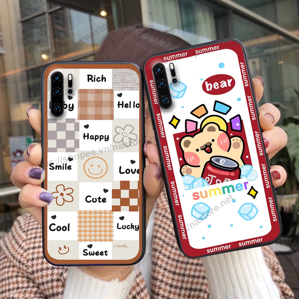 Ốp lưng Huawei P30 / P30 Pro trái tim hình gấu cute cá tính, giá rẻ, cực bền