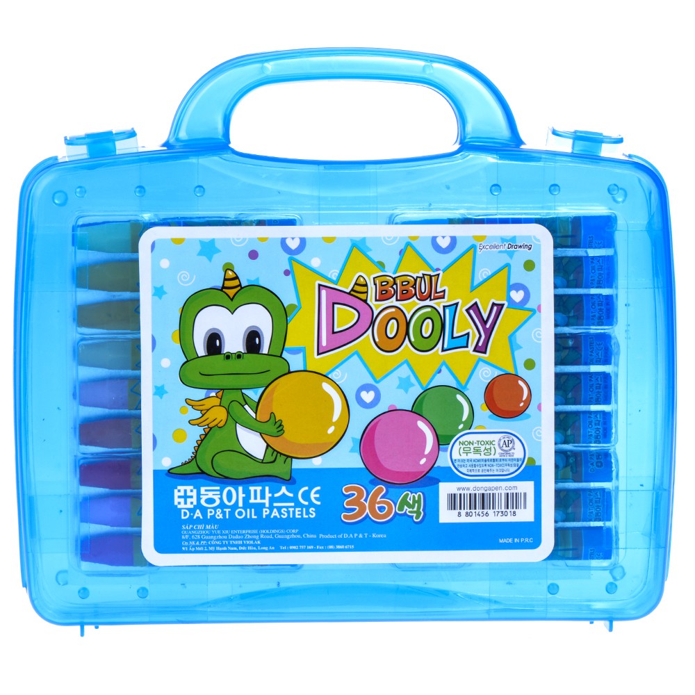Sáp dầu Dooly hộp nhựa 36 màu