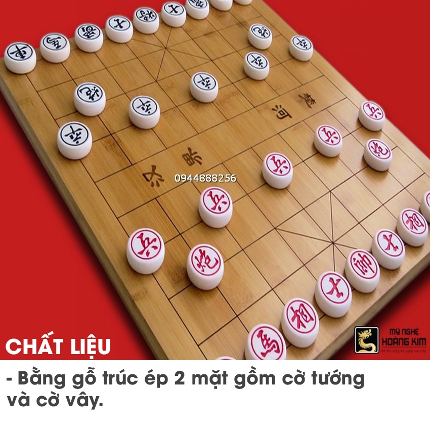 Bàn cờ tướng gỗ trúc 44 x 47cm  Mỹ Nghệ Hoàng Kim, bàn cờ tướng đẹp