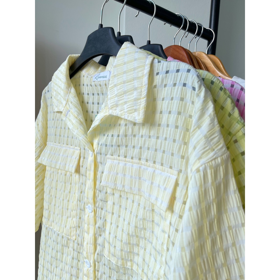 Sơ mi Mây màu pastel vải tổ ong - Remmus.vn