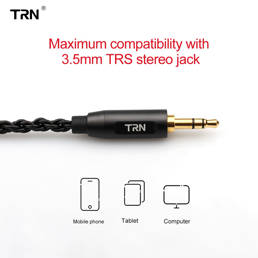 Cáp tai nghe HIFI TRN A3 6 lõi bện mạ bạc kết nối MMCX/2Pin cho TRN V90 V10/V20/V60 V30 V80 IM1 IM2 X6 TFZ