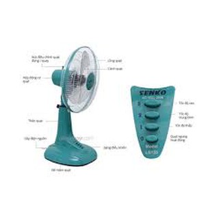 QUẠT LỮNG LS1630 (Thân sắt) SENKO (XANH)