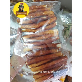 Xương gặm lõi da bò dai cuộn thịt gà jerky cho chó
