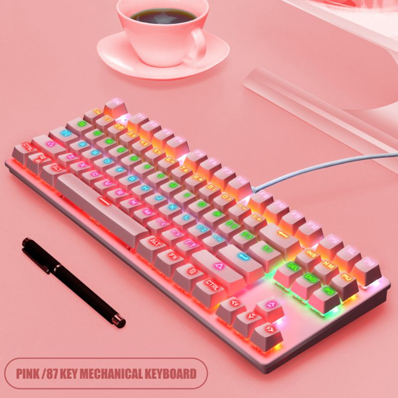 Bàn Phím Cơ Chơi Game Màu Cầu Vồng 87 Phím