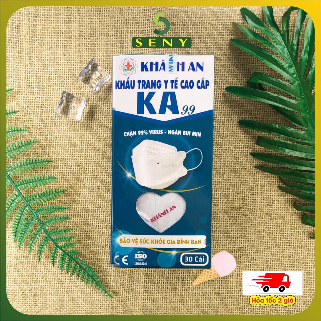 Combo 5 hộp khẩu trang 4d mask 4 lớp kháng khuẩn KA99 Khánh An hộp 30 cái bảo vệ hô hấp