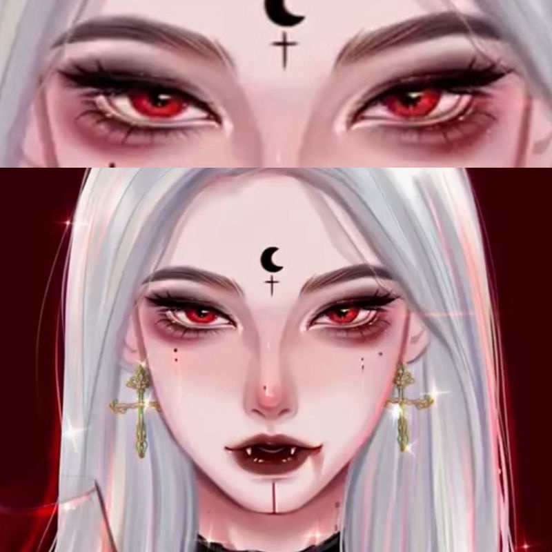 Kính Áp Tròng Nhiều Màu Sắc Kích Thước Mẫu Mới Mary Ma Cà Rồng Ma Cà Rồng Cho Halloween