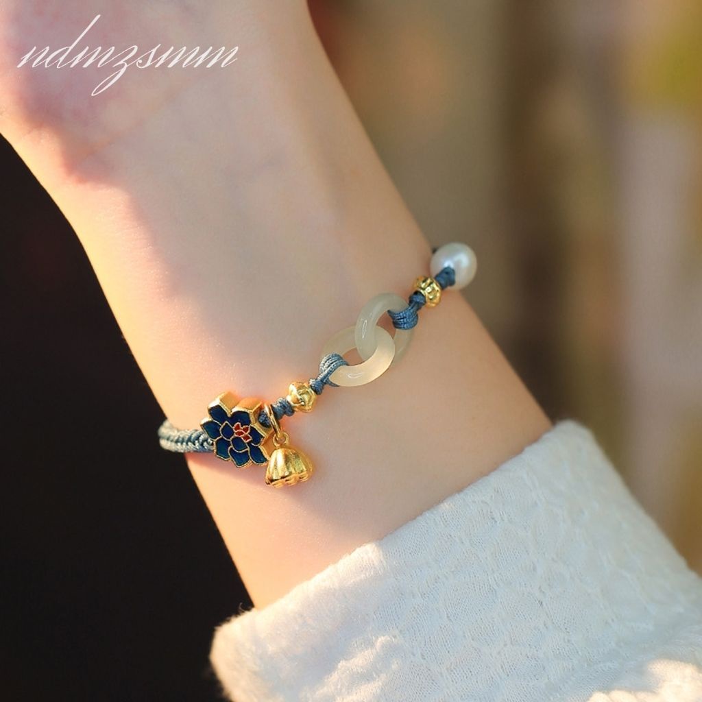 Vòng Tay Bện Dây Đính Hạt Ngọc Trai An Toàn Dành Cho Bạn Gái