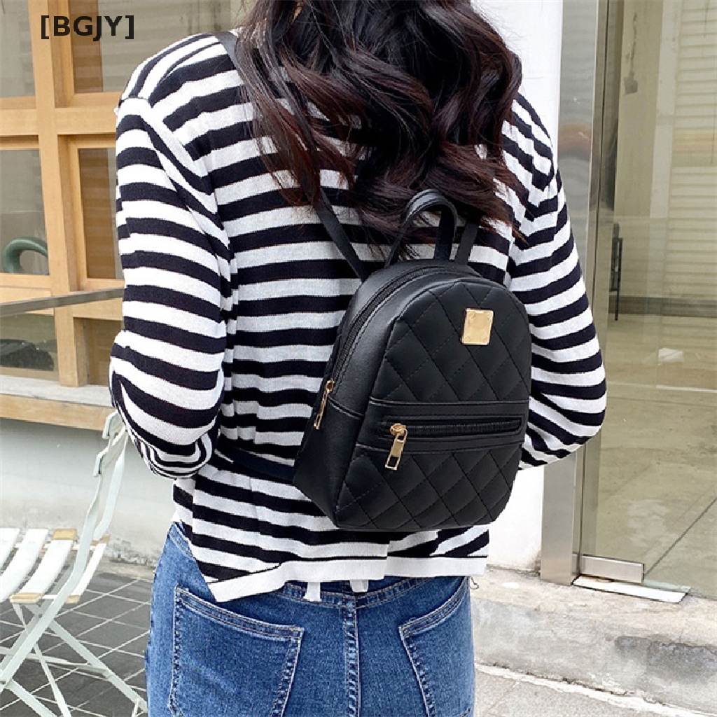 [BGJY] Women PU Leather Mini Small Backpack Multi-Function Phone Pouch School Bags Hot Sell