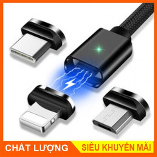 CÁP SẠC TỪ HÍT NAM CHÂM 3 ĐẦU ( microUSB-Lightning-Type C)