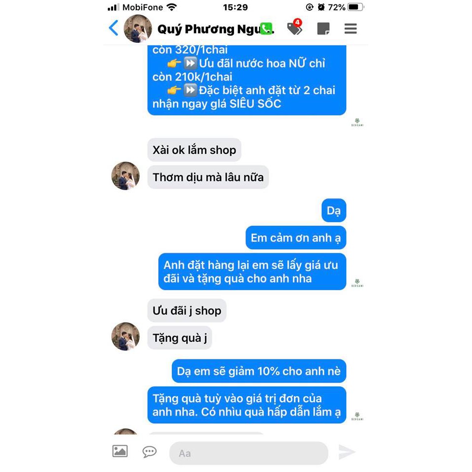 Combo Nước Hoa Nam Nữ Chính Hãng Bergami - Lưu Hương 12h | BigBuy360 - bigbuy360.vn