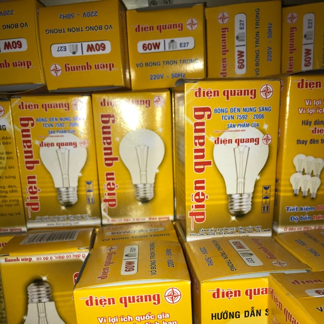 Bóng đèn sợi đốt 60W Điện Quang đuôi E27,bóng đèn dây tóc dùng để ấp trứng, sưởi ấm,úm cho gà con