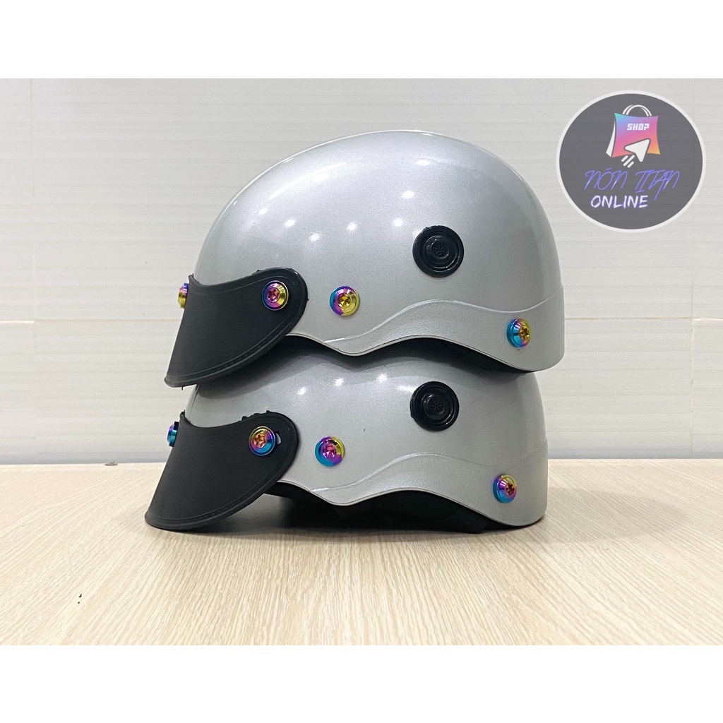 [TẶNG TEM BIKER] Nón Bảo Hiểm Trơn - Sơn Nhiều Màu - Phủ NaNo - Gắn full 8 ốc TiTan Gr5 Siêu Ngầu