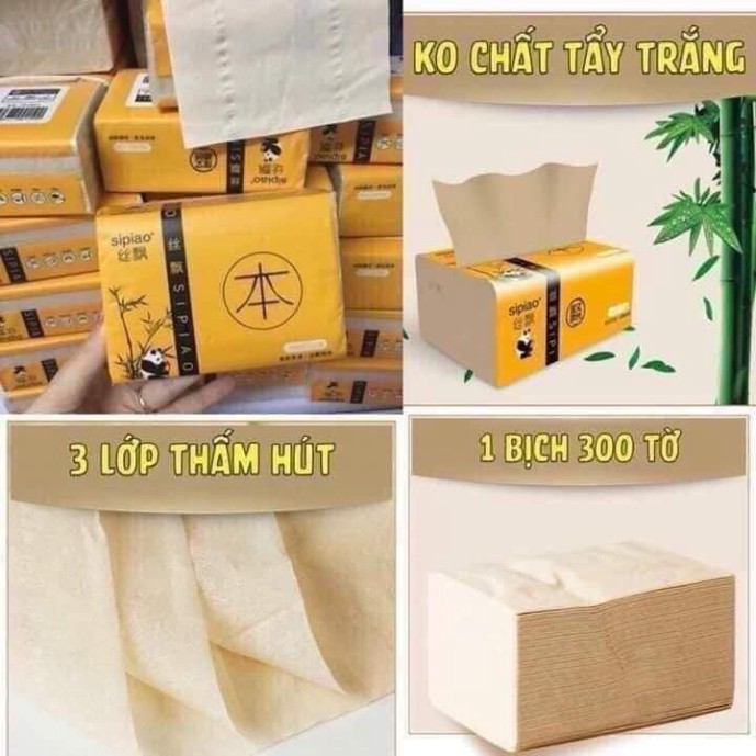 🐼 KHĂN GIẤY GẤU TRÚC SIPIAO 1 gói 300 tờ 🐼