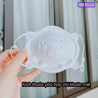 Set 3 khẩu trang gấu 3d kháng khuẩn unimask xuất nhật cho bé từ 0 - ảnh sản phẩm 4