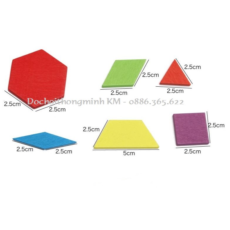 Ghép hình tư duy theo thẻ Pattern block 130 chi tiết