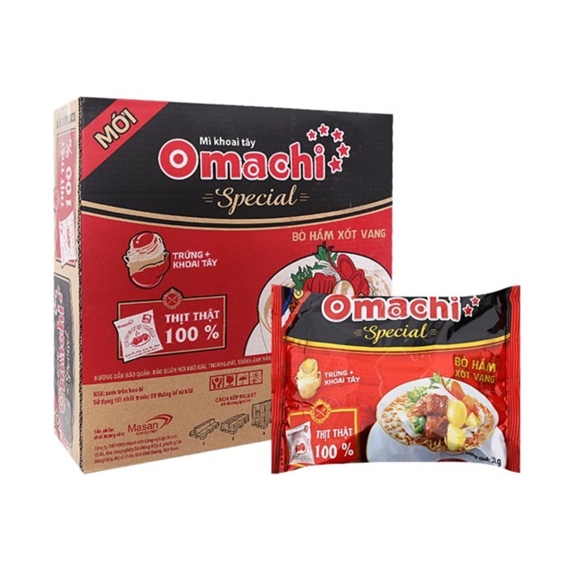 Mì Omachi Special Bò hầm xốt vang gói 92g (có gói thịt thật) | BigBuy360 - bigbuy360.vn