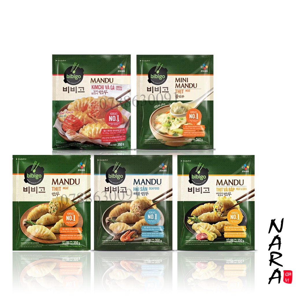 Bánh Xếp Mandu Bibigo Cj Hàn Quốc 350g Nhiều Vị (Chỉ giao Hoả Tốc TPHCM)