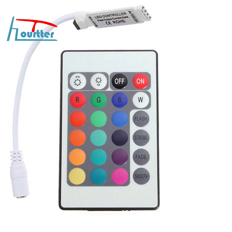 24 Tasten Mini IR Remote Controller fuer RGB LED Strip Streifen