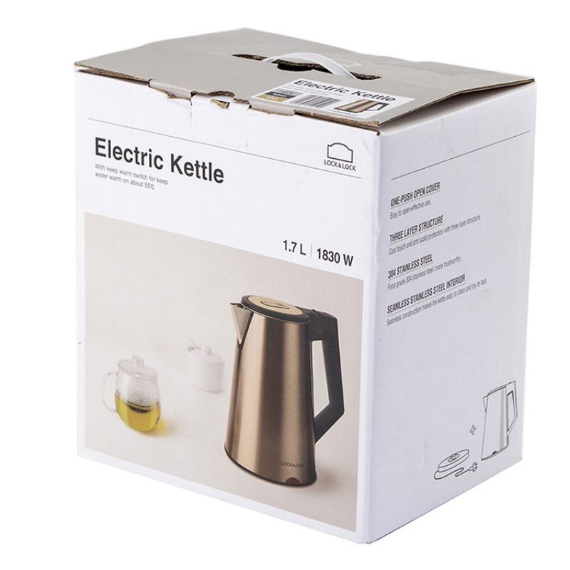 Bình đun nước siêu tốc Lock&Lock Electric Kettle 1.7 Lít EJK631 bảo hành 12 tháng chính hãng