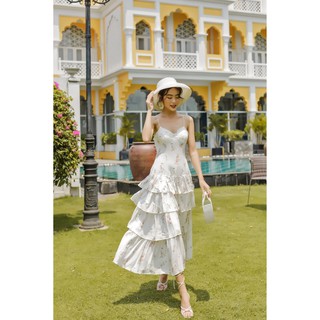 SÒ VINTAGE - KISSIE Đầm hoa hai dây nhiều tầng