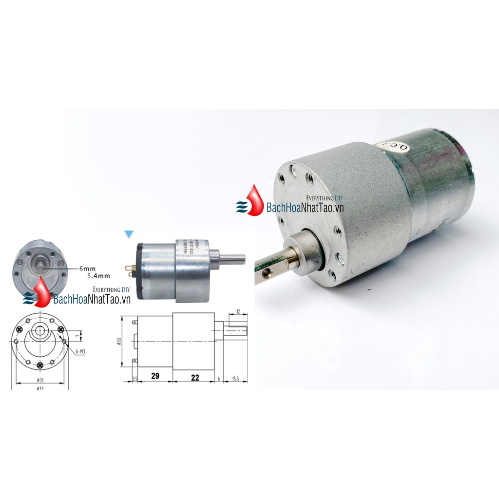 Motor (giảm tốc ) 24v - 120v/phút