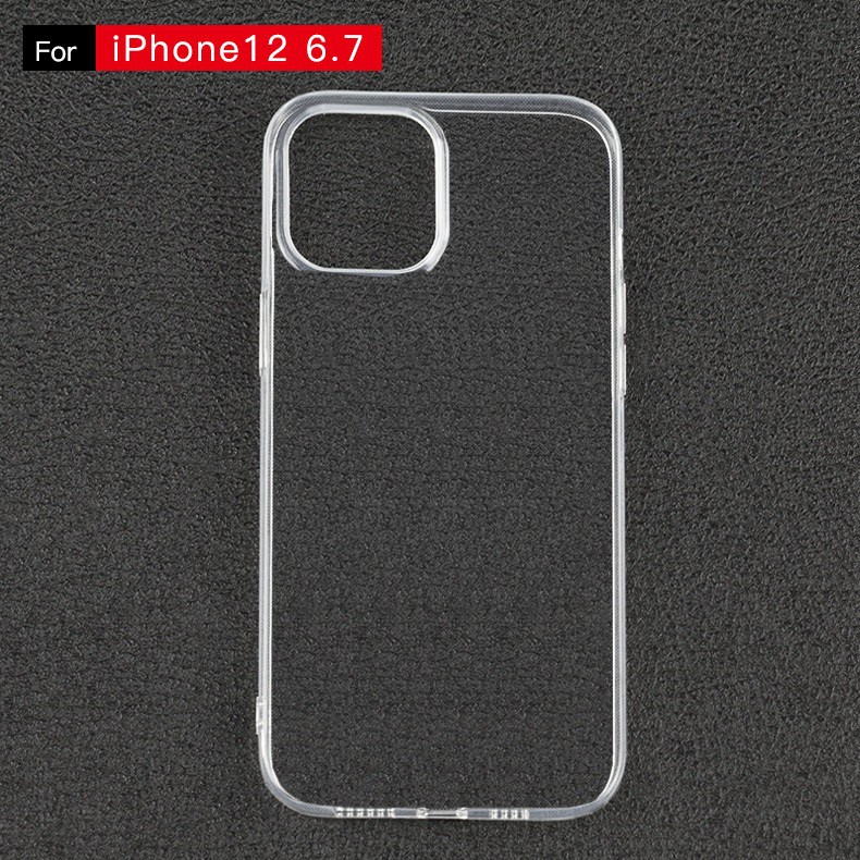 Ốp lưng silicone dẻo trong suốt cho iPhone 11/12 Pro Max/Mini/Xs Max/X/Xs/Xr/6/6S/7/8 Plus/5/5S/SE/4/4S siêu mỏng 0.5 mm