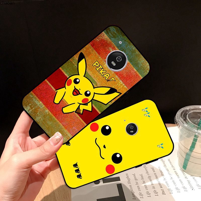 Ốp bằng Silicone hình Pikachu cho Motorola Moto C E4 G5 G5S X4 Plus