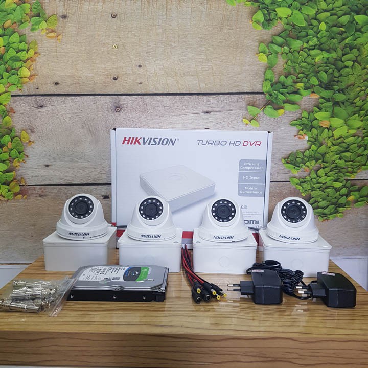 Trọn bộ 4 camera trong nhà Hikvision ds-2ce56b2-ipf, hồng ngoại 20 mét, đầy đủ phụ kiện