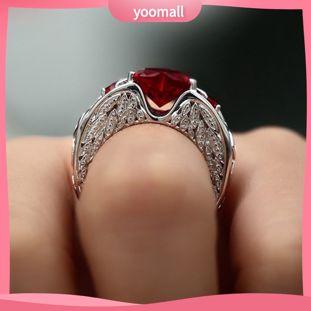 Yomall♡ Nhẫn Hợp Kim Hình Trái Tim Phong Cách Châu Âu Lãng Mạn Cho Nữ