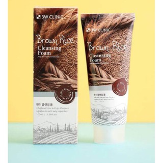 Sữa rửa lúa mạch 3W Clinic Brown Rice Foam Cleansing 100ml