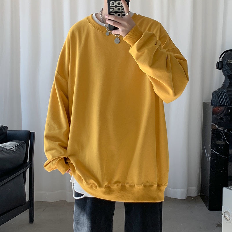 Áo Sweater Trơn Mỏng Tay Dài Cổ Tròn Thời Trang Cho Unisex Chất Lượng Cao Size M-3XL