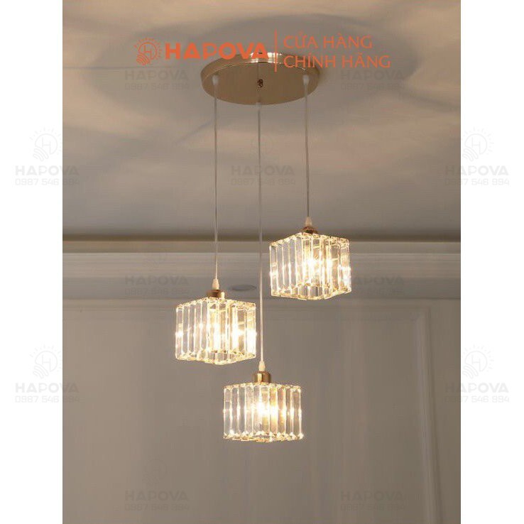 Bộ 03 Đèn thả trần trang trí pha lê HAPOVA DT 9575/3