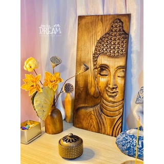 tranh phật gỗ nửa mặt