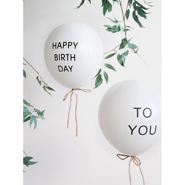 Combo 2 quả bóng trắng bằng chữ happy birthday and to you