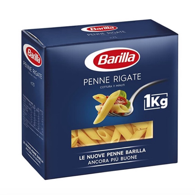 Mì Nui Penne Barilla Hình Ống Tre - hộp 1kg