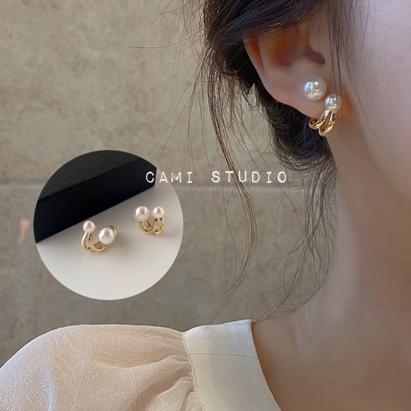 Bông tai khuyên tai ngọc cách điệu