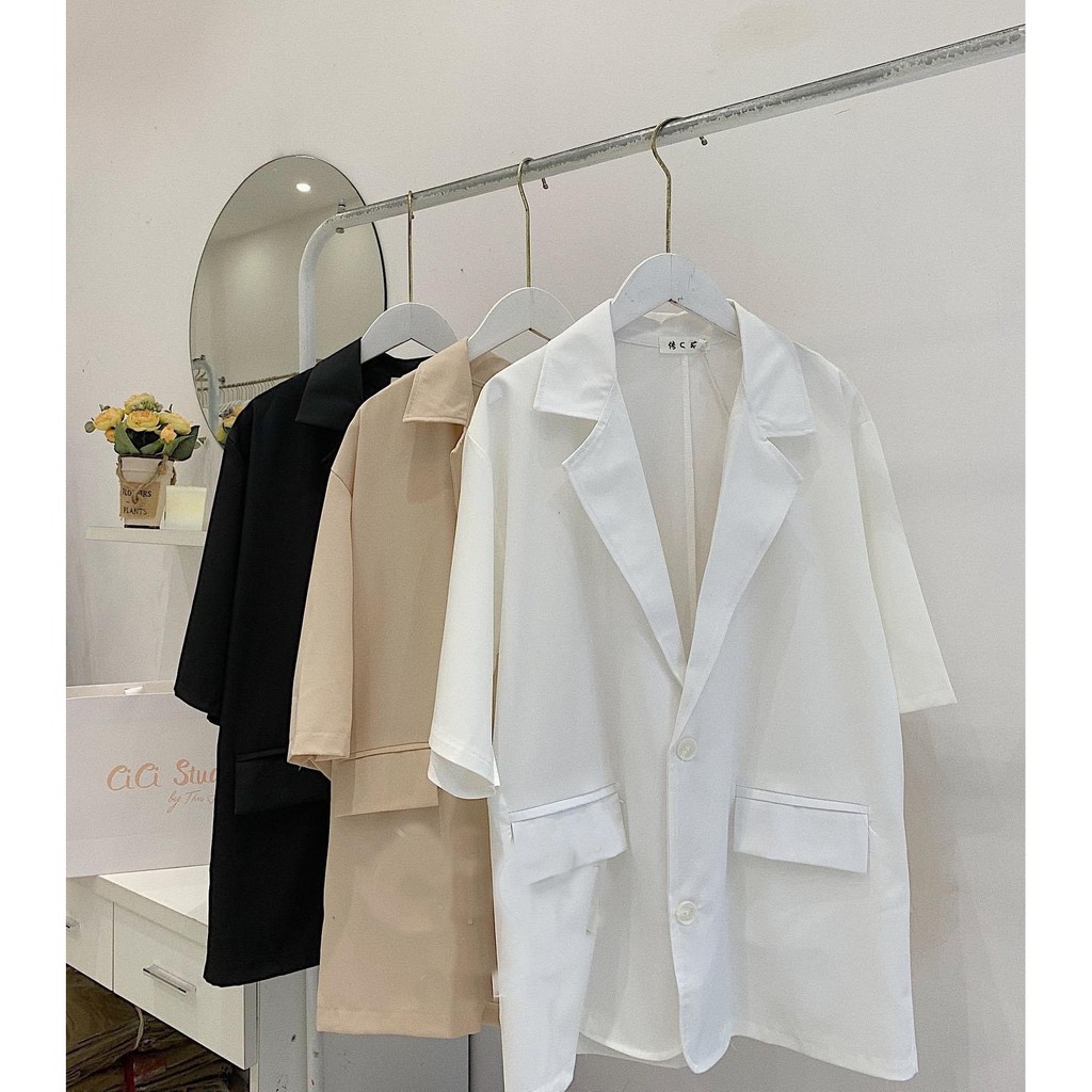 Áo Blazer Tay Ngắn Một Lớp 🌺FREESHIP🌺 Áo Vest Khoác Ngoài Ulzzang Style LAVUSA | BigBuy360 - bigbuy360.vn