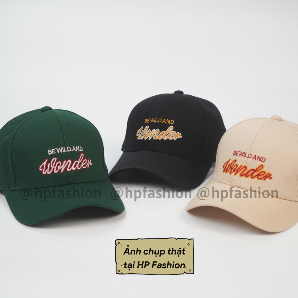 Mũ lưỡi trai ❤️ Nón kết thêu chữ Wonder chất kaki cao cấp form unisex nam nữ N68 - Happy Style