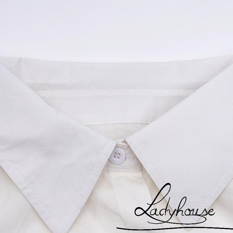 Áo Croptop Tay Dài Màu Trắng Thời Trang Xuân Thu Cho Nữ