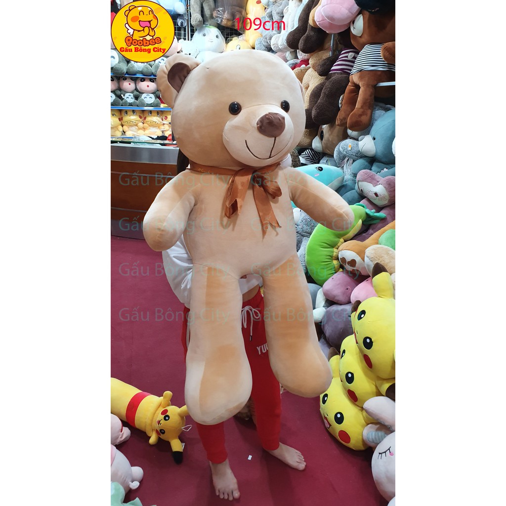 Gấu Bông Teddy vải co dãn 4 chiều Đủ cỡ đeo nơ