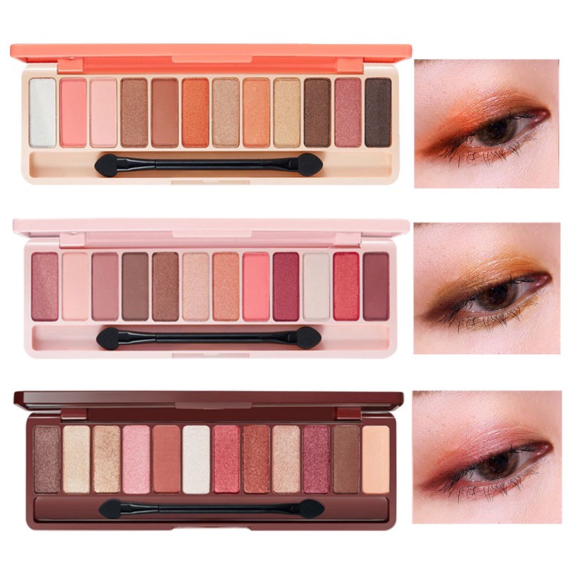 Bảng phấn màu trang điểm mắt mềm mịn màu bí ngô dành cho cô gái mới tập