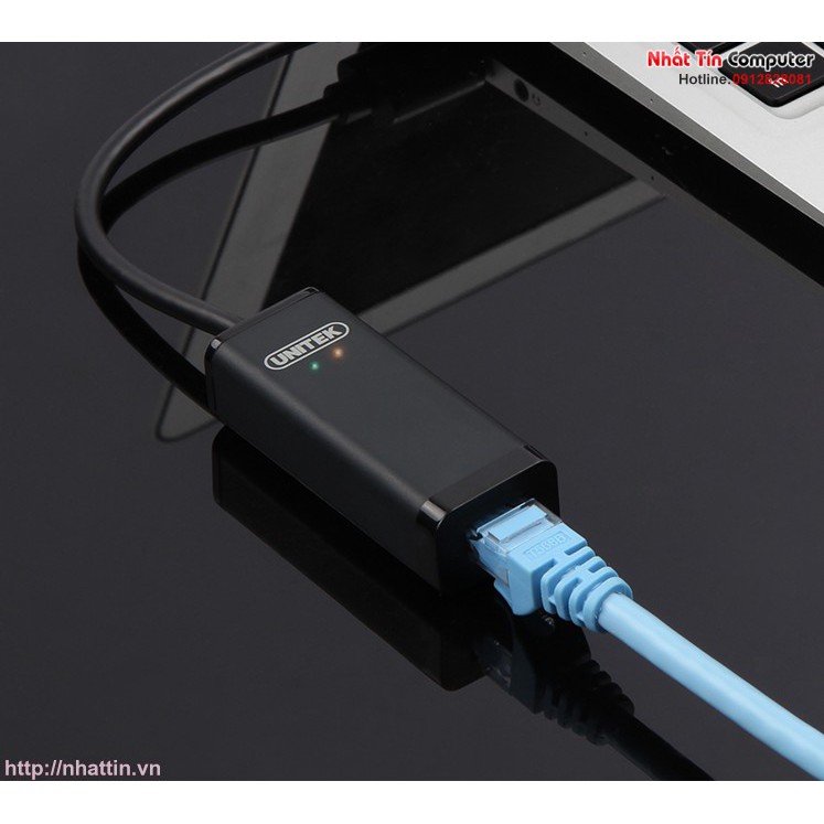 Cáp chuyển đổi từ USB to LAN Unitek Y-3470 hỗ trợ Lan Gigabit 10/100/1000Mbps chính hãng