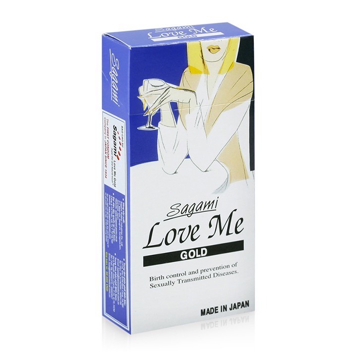 Bao Cao Su Siêu Mỏng Trơn SAGAMI LOVE ME GOLD - Nhật Bản (Hộp 10C)