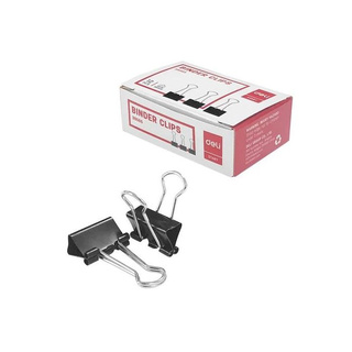 10 hộp kẹp bướm đen 19mm deli 38565