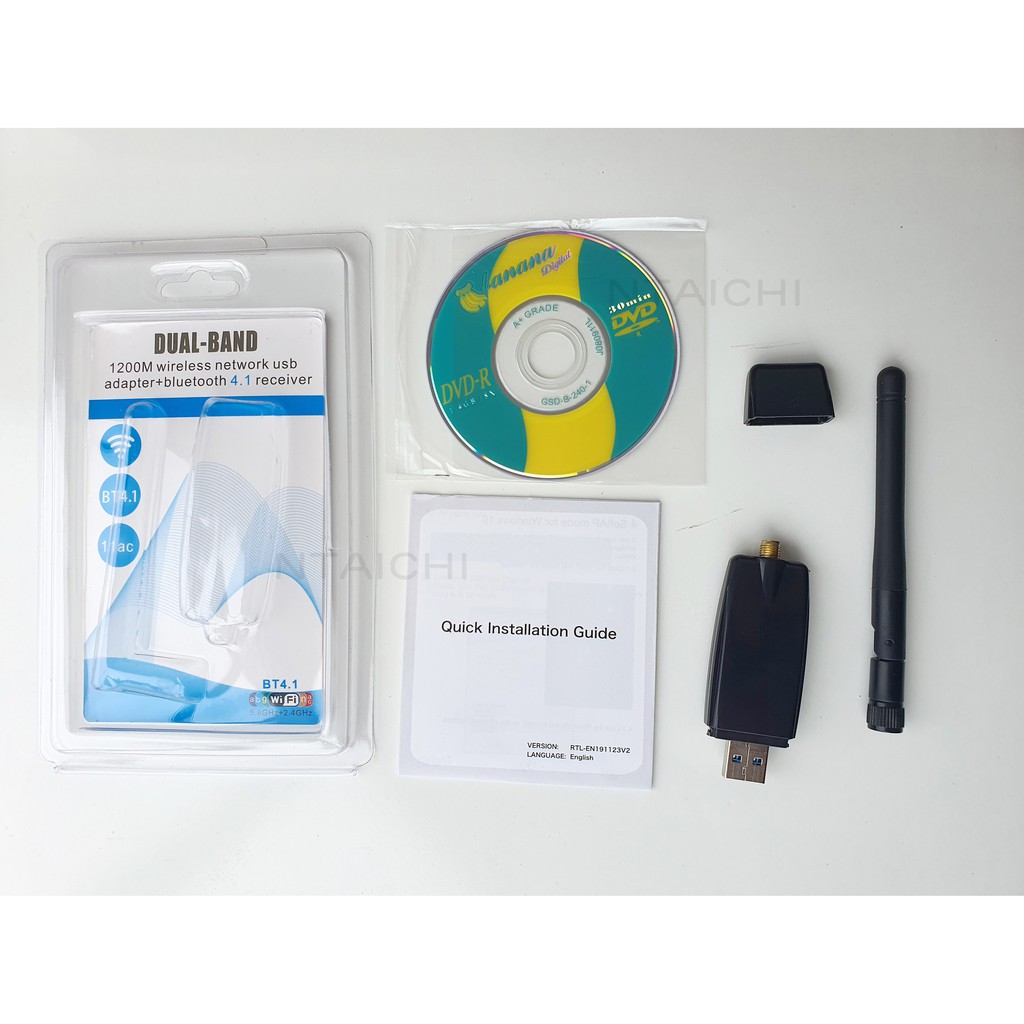 Card mạng USB 3.0 WIFI + Bluetooth | 1200Mbps | Dualband | Chipset Realtek RTL8822BU