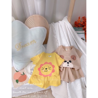 Bộ cotton 3 mặt con vật cho bé