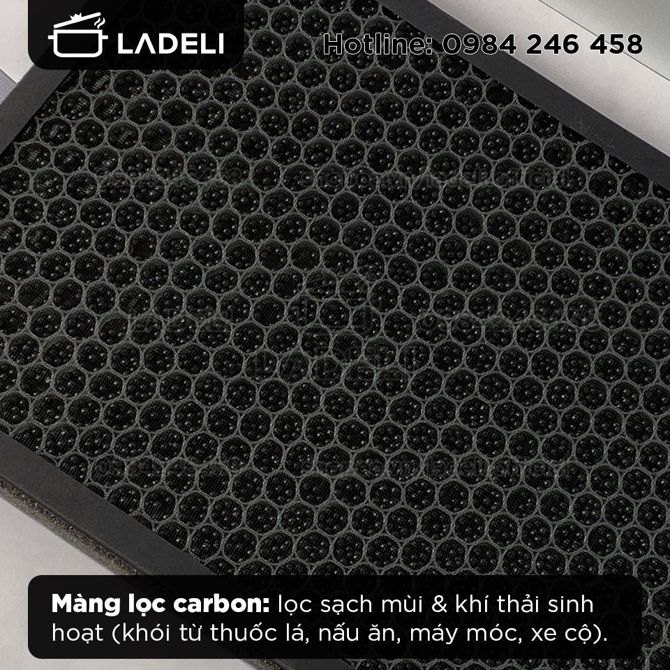 Màng lọc không khí SUNHOUSE SHD-AF9718 cấu tạo 3 lớp thô, carbon và HEPA