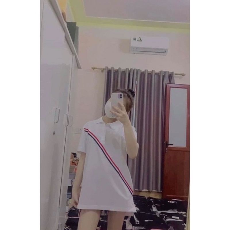 Áo Thun Polo Thom Viền 3 Màu Hàn Quốc, Áo Polo Nam Nữ Chéo Vạch